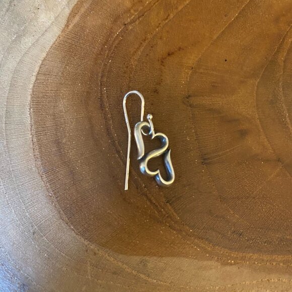 James Avery Jewelry - SINGLE Retired James Avery Heart to Heart Dangle Earring, Sterling Silver